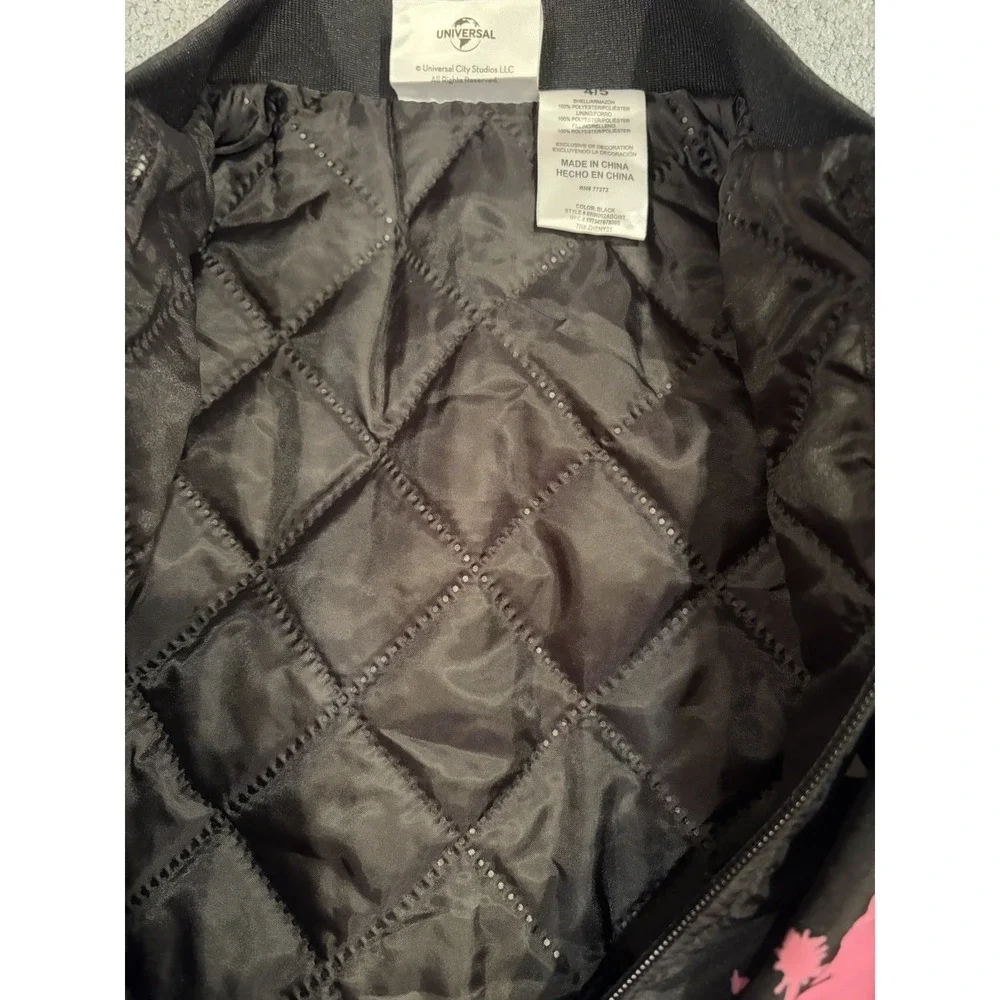 NWT Wicked Girls Bomber Jacket 4/5 Black Universal Elphaba Glinda Zip Coat Movie